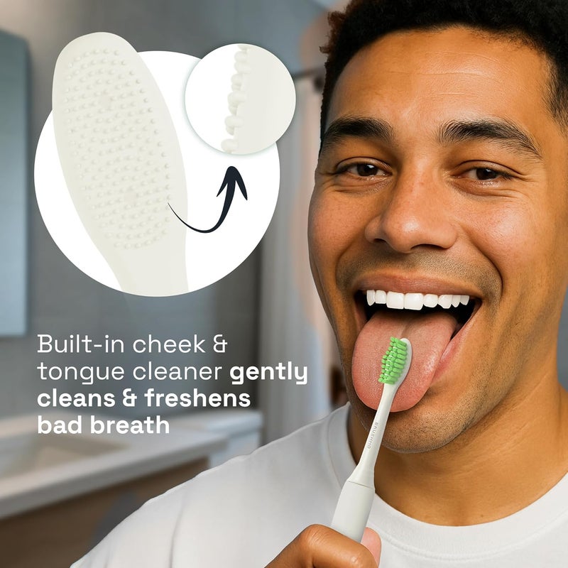 Brushmo Replacement Toothbrush Heads, Compatible with Philips One for Sonicare Electric Toothbrush Handles HY1022, 4 Standard Heads with Tongue Cleaner, Soft Dupont Bristles, BM124m, Snow White - Image 3